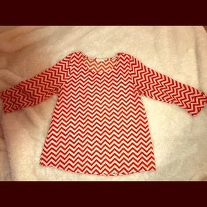 Chevron Orange & Cream Blouse